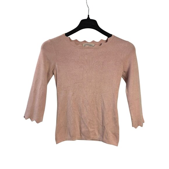 Philosophy Republic Clothing Womens Pink Scalloped Sweater Knit Pullover Size XS - Picture 1 of 5